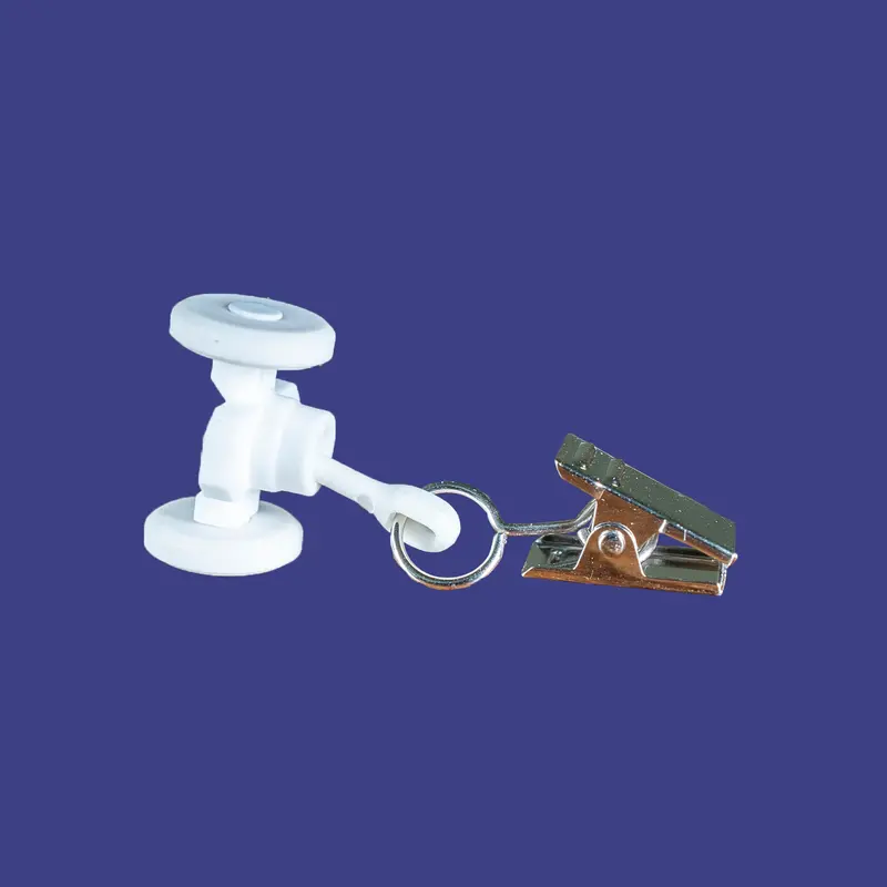 Two-Wheel Cubicle Track Carrier With Metal Retaining Clip 1