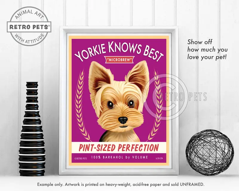 Yorkshire Terrier Art Print – 'Yorkie Knows Best' By Krista Brooks 1