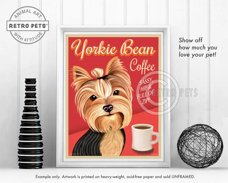 Yorkshire Terrier Print – 'Yorkie Bean Coffee' By Krista Brooks 1