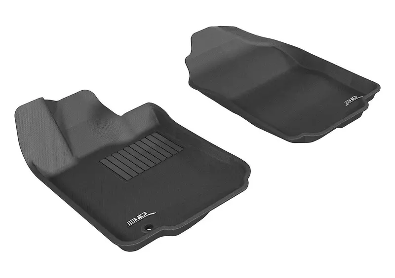 3D Maxpider Kagu Floor Liners – Two-Piece Black Interior Mats For Front Seats 1