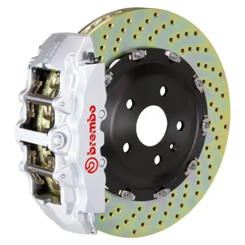 Brembo Front Gt Bbk For 2007–2015 Audi Q7 (4L) – 8-Piston Calipers, 380X34Mm Drilled Silver Rotors 1