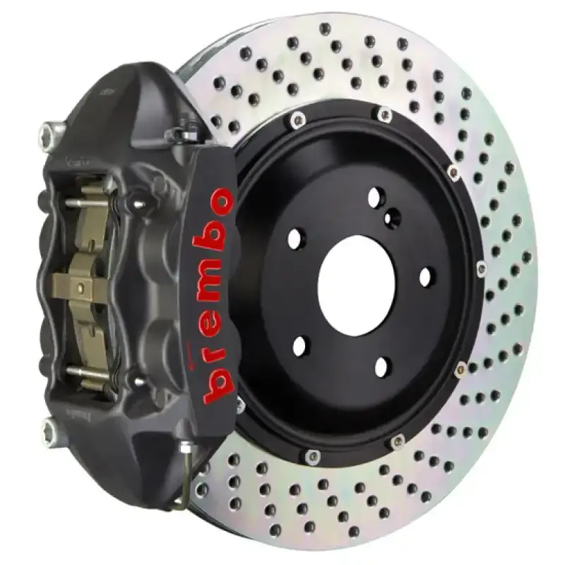 Brembo Gts Big Brake Kit For 2012–2014 Bmw 328I (Excluding Xdrive & M-Sport) – Front, 4-Piston Calipers, 365X29Mm Two-Piece Drilled Rotors, Drill-Black Finish 1