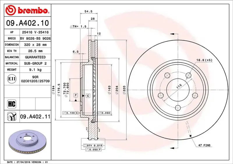 Brembo High-Performance Disc Brake Rotor – Precision-Machined, Direct Replacement Part 1