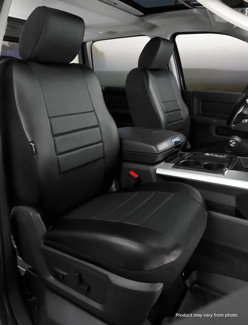 Fia Sl69-54 Black/Black Red Leatherlite Seat Covers – Custom Fit Front Only 1