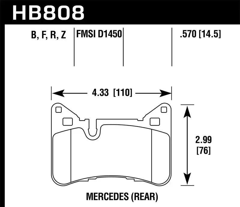 Hawk Hb808R.570 Street Race Brake Pads – 0.570-Inch Thickness 1