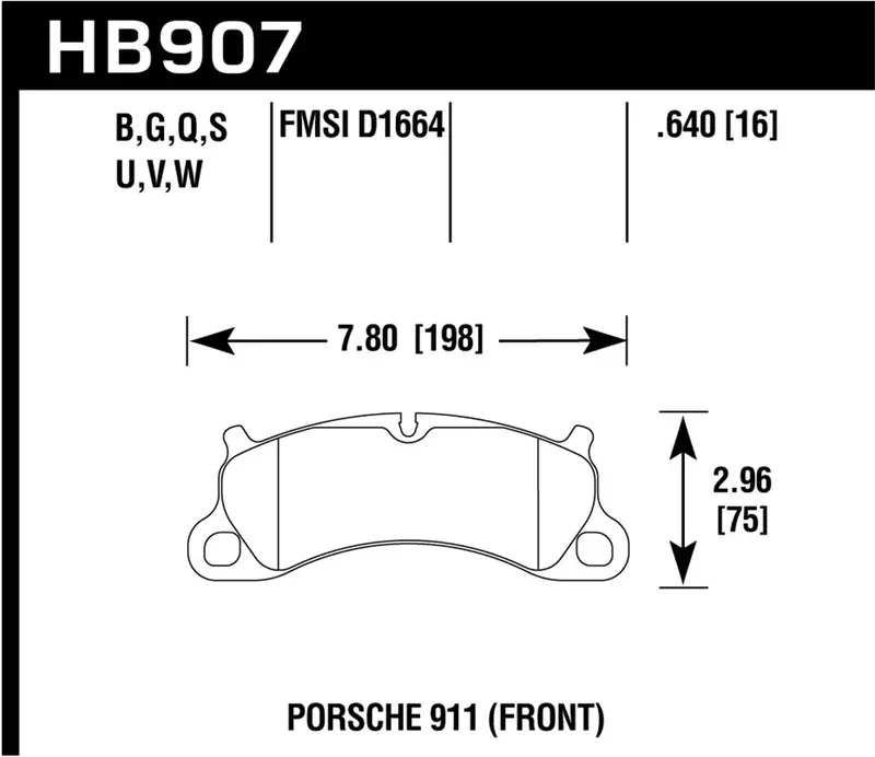 Hawk Performance Dtc-60 Track Brake Pads – 0.640" Thickness, Front/Rear Compatible – Model Hb907G.640 1