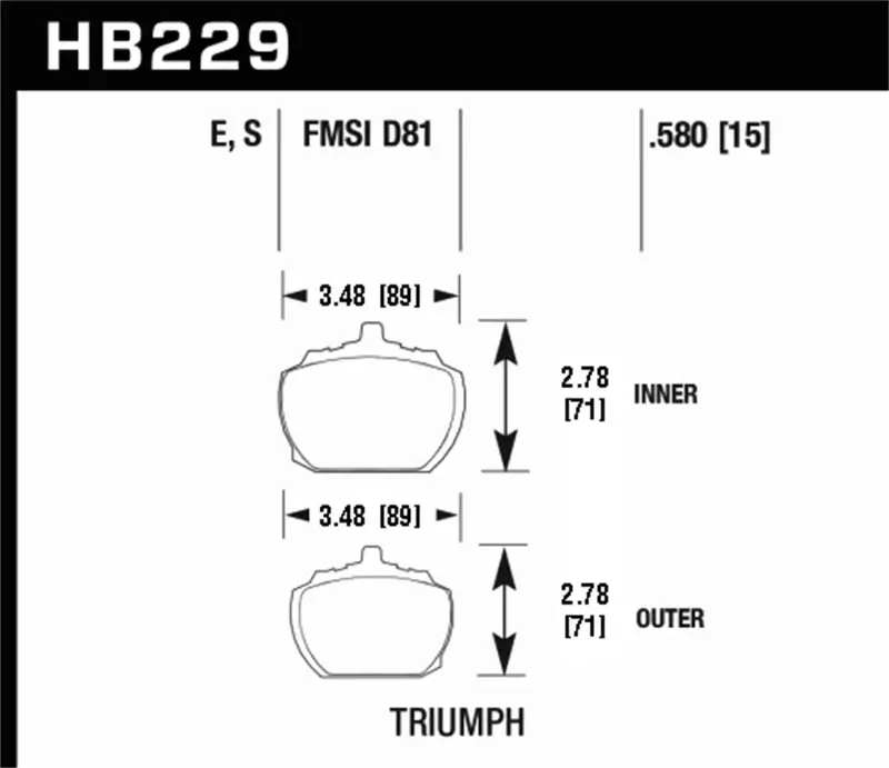Hawk Performance Ht-10 Brake Pads – High-Temperature Ceramic Compound, 0.580" Thickness 1