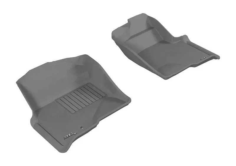 Maxpider Kagu Gray 3D Floor Mats – Front Pair With Single-Hook Attachment 1