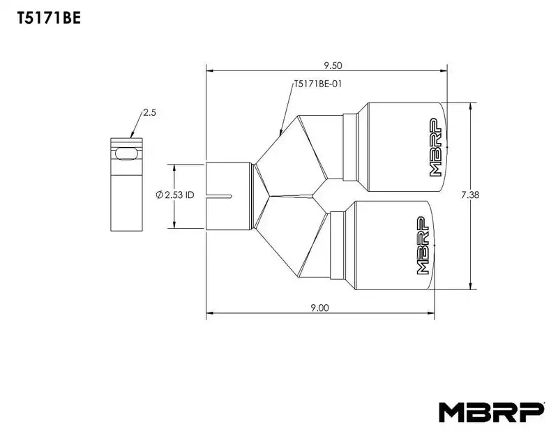 Mbrp T5171Be Exhaust Tip – 2.5-Inch Inlet, Burnt Stainless Steel Finish 1