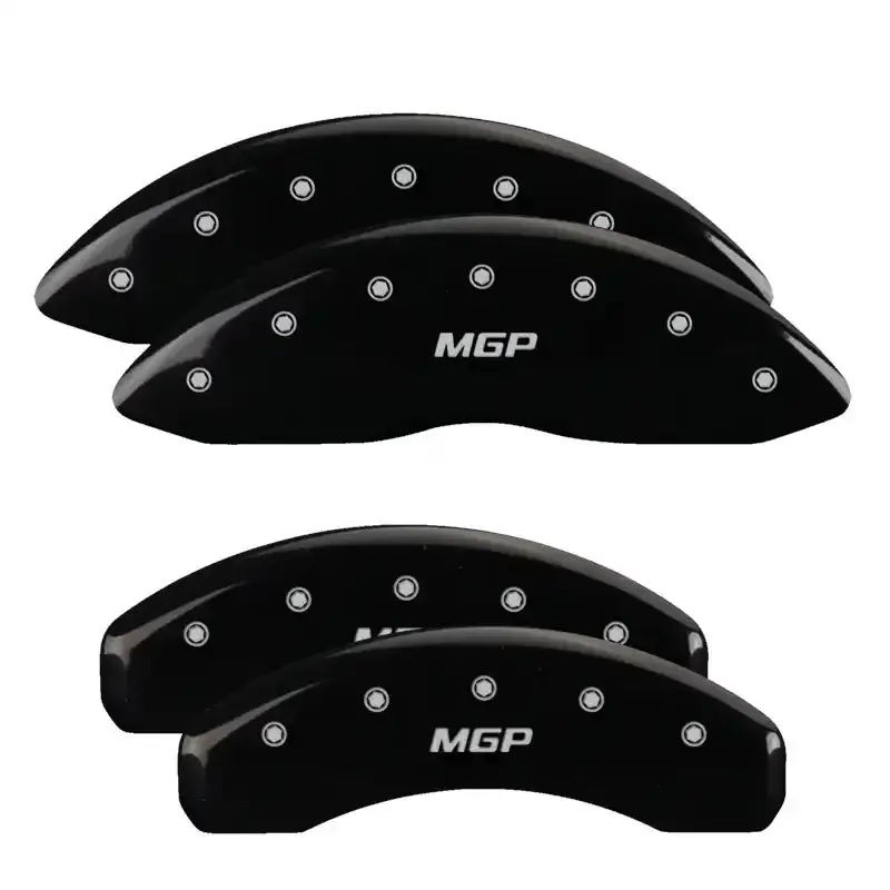 Mgp Engraved 4-Piston Caliper Covers – Denali Black With Silver Accent Finish 1
