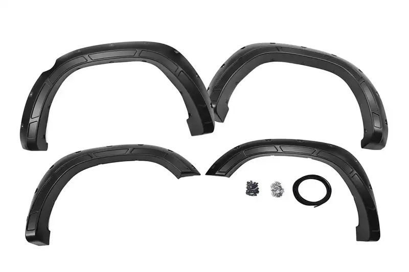 Rough Country A-D10914 Flat Black Pocket Fender Flares For Jeep Defender 1