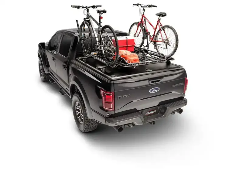 Undercover Ridgelander Tonneau Cover & Truck Bed Rack Combo Kit – Includes Biking Accessory Mounts, Model 100605 1