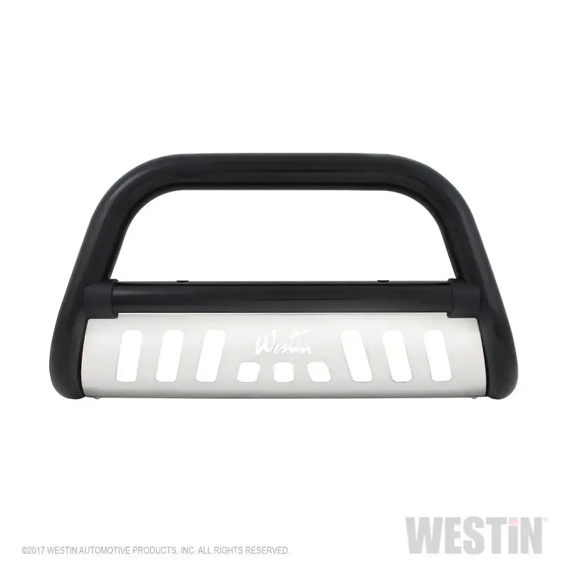Westin Ultimate Bull Bar – 2.5" Black Steel With Stainless Skid Plate – Model 33-0905 1